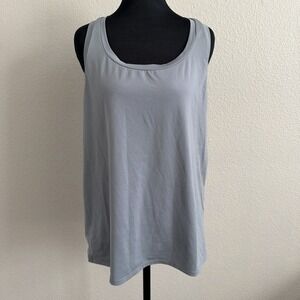 Humankind Gray Stretch Racerback Swim Tank Top Women's Medium